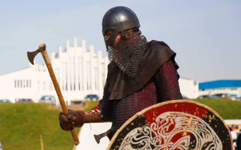 Viking Warrior with Shield and Axe